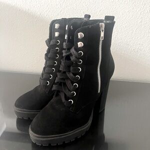 Black high heel boots